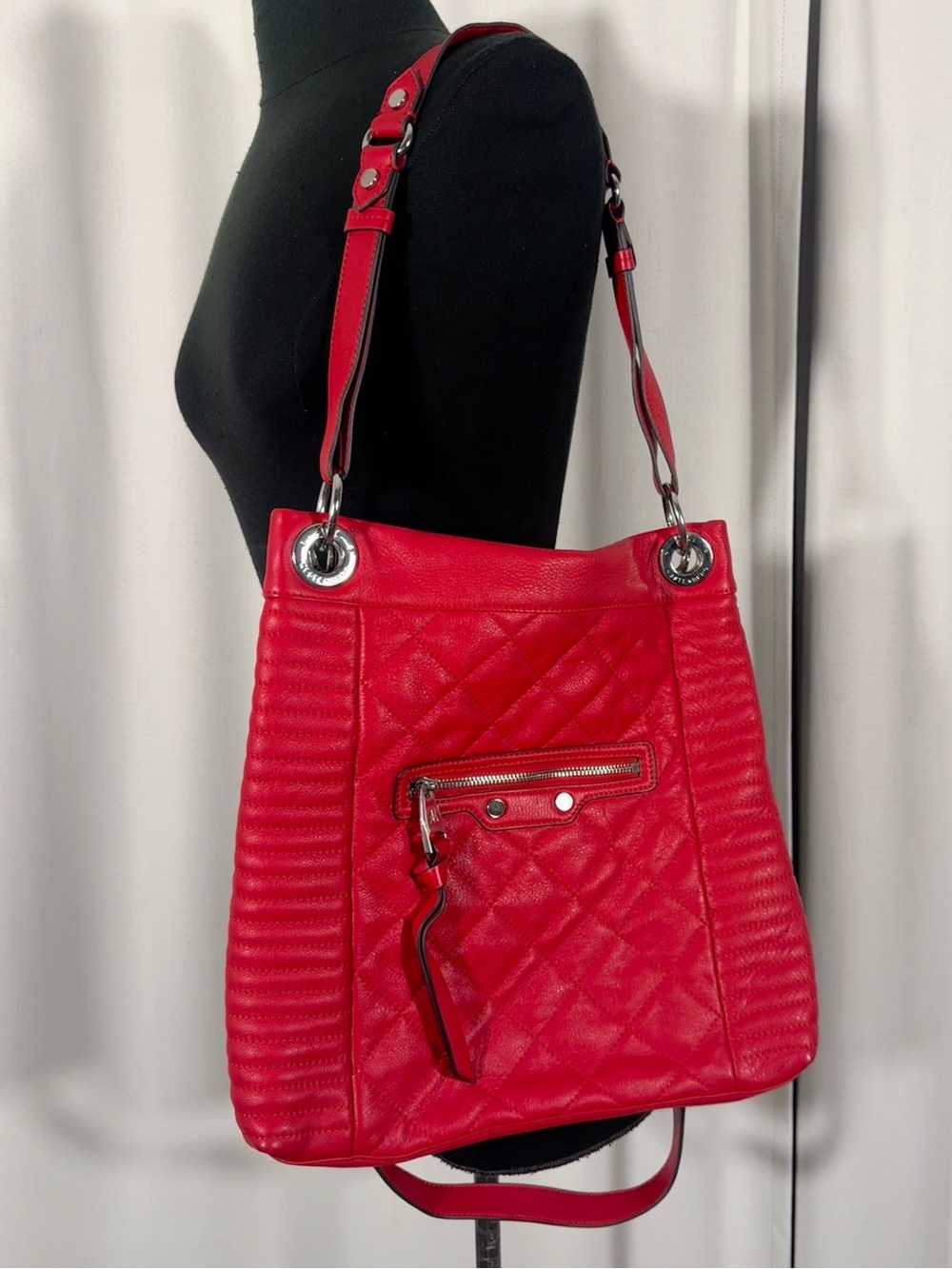 Aimee Kestenberg Red Quilted Leather Bag